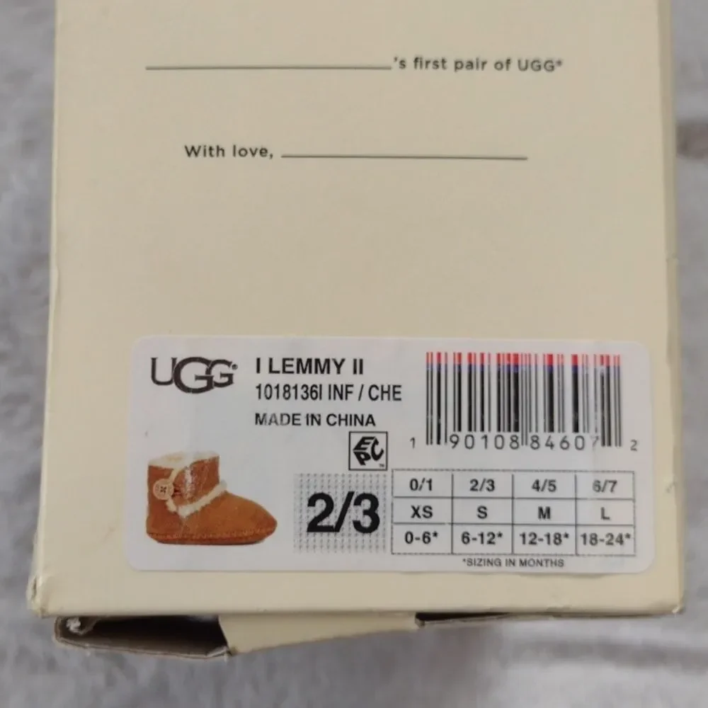 UGG Australia Infant Lemmy II Bootie Chestnut Suede Size 2/3